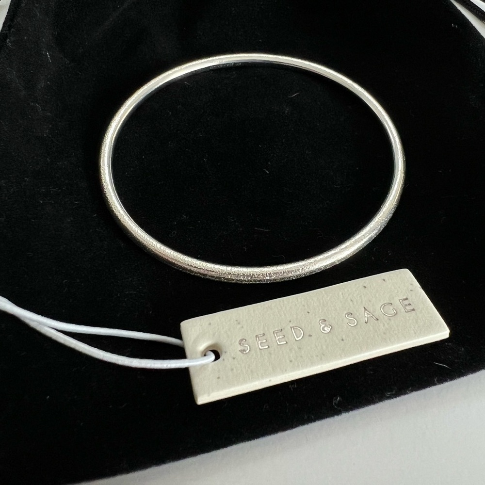 Seed & Sage Sterling Solver 925 Mexico Etched Women’s Bangle Bracelet